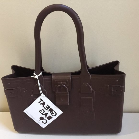 Great Bag Co. Rubber Purse Handbag Tote Smokey Quartz Designer - Picture 2 of 9